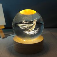 Creative Carving Luminous Crystal Ball Table Decorative Small Night Lamp main image 6