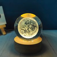 Creative Carving Luminous Crystal Ball Table Decorative Small Night Lamp sku image 6