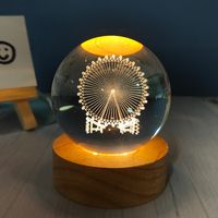 Creative Carving Luminous Crystal Ball Table Decorative Small Night Lamp sku image 26