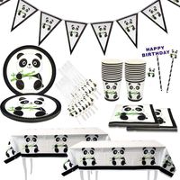 Birthday Panda Paper Party Tableware 1 Set main image 1