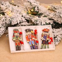Christmas Cute Soldier Wood Party Decorative Props 1 Set main image 1