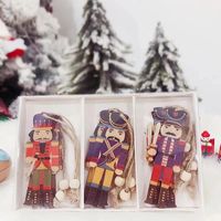 Christmas Cute Soldier Wood Party Decorative Props 1 Set sku image 2