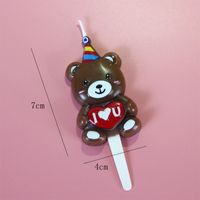 Birthday Cute Little Bear Paraffin Party Candle 1 Piece sku image 2