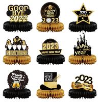 New Year Letter Star Paper Party Ornaments 9 Pieces main image 1