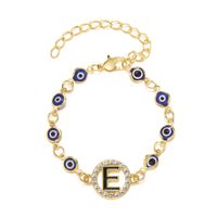 Fashion Letter Devil's Eye Alloy Plating Inlay Rhinestones Women's Bracelets 1 Piece sku image 3