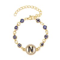 Fashion Letter Devil's Eye Alloy Plating Inlay Rhinestones Women's Bracelets 1 Piece sku image 7