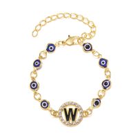 Fashion Letter Devil's Eye Alloy Plating Inlay Rhinestones Women's Bracelets 1 Piece sku image 10