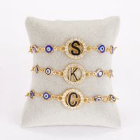 Fashion Letter Devil's Eye Alloy Plating Inlay Rhinestones Women's Bracelets 1 Piece main image 3