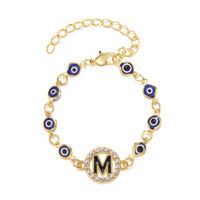 Moda Letra Ojo Del Diablo Aleación Enchapado Embutido Diamantes De Imitación Mujeres Pulsera 1 Pieza main image 6