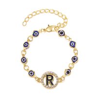 Fashion Letter Devil's Eye Alloy Plating Inlay Rhinestones Women's Bracelets 1 Piece sku image 8