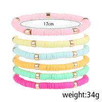 Simple Style Color Block Soft Clay Knitting Women's Bracelets 6 Pieces sku image 6