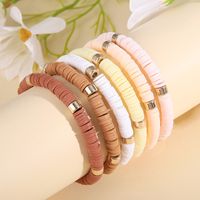 Simple Style Color Block Soft Clay Knitting Women's Bracelets 6 Pieces main image 3