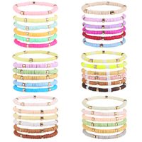 Simple Style Color Block Soft Clay Knitting Women's Bracelets 6 Pieces main image 1