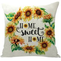 Pastoral Sunflower Letter Linen Pillow Cases main image 5