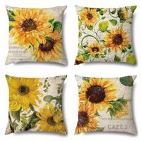 Pastoral Sunflower Linen Pillow Cases main image 5