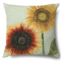 Pastoral Sunflower Linen Pillow Cases sku image 9