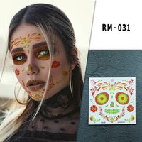 Halloween Face Mask Flowers Day Of The Dead Party Makeup Tattoo Stickers sku image 7