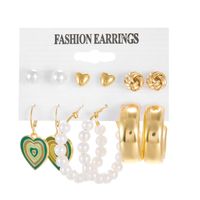 Mode Couleur Unie Alliage Placage Incruster Strass Perle Femmes Des Boucles D'oreilles Boucles D'oreilles 1 Jeu sku image 8