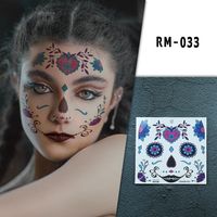 Halloween Face Mask Flowers Day Of The Dead Party Makeup Tattoo Stickers sku image 9