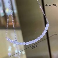 Fashion Round Copper Inlay Zircon Necklace 1 Piece main image 4