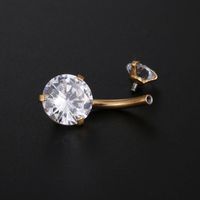 Fashion Round Stainless Steel Inlay Zircon Belly Ring 1 Piece main image 5