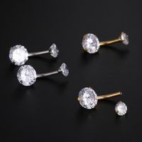 Fashion Round Stainless Steel Inlay Zircon Belly Ring 1 Piece main image 4