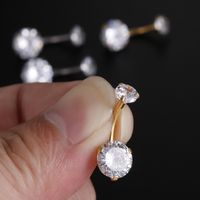 Fashion Round Stainless Steel Inlay Zircon Belly Ring 1 Piece main image 2