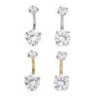 Fashion Round Stainless Steel Inlay Zircon Belly Ring 1 Piece main image 3