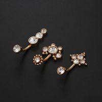 Fashion Solid Color Stainless Steel Inlay Zircon Belly Ring 1 Piece main image 3