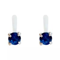 Simple Style Round Sterling Silver Inlay Zircon Ear Studs 1 Pair main image 4