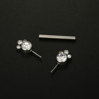 Fashion Solid Color Stainless Steel Inlay Artificial Diamond Adhesive Nail 1 Piece main image 5