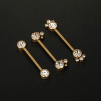 Fashion Solid Color Stainless Steel Inlay Artificial Diamond Adhesive Nail 1 Piece main image 4