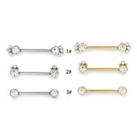 Fashion Solid Color Stainless Steel Inlay Artificial Diamond Adhesive Nail 1 Piece sku image 4