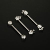 Fashion Solid Color Stainless Steel Inlay Artificial Diamond Adhesive Nail 1 Piece main image 3