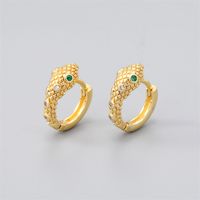 Simple Style Irregular Gold Plated Enamel Artificial Pearls Zircon Women's Hoop Earrings 1 Pair main image 3
