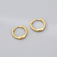 Simple Style Irregular Gold Plated Enamel Artificial Pearls Zircon Women's Hoop Earrings 1 Pair main image 2
