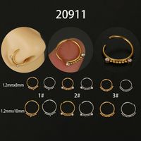 Fashion Round Stainless Steel Plating Nose Ring 1 Piece main image 1
