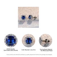 Retro Square Copper Plating Inlay Artificial Gemstones Ear Studs 1 Pair main image 4