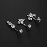 Fashion Solid Color Stainless Steel Inlay Zircon Belly Ring 1 Piece main image 6