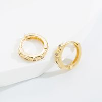 Casual Circle Copper Gold Plated Zircon Hoop Earrings 1 Pair main image 5