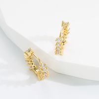 Casual Circle Copper Gold Plated Zircon Hoop Earrings 1 Pair main image 4