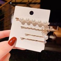 Fashion Geometric Water Droplets Imitation Pearl Metal Hair Clip 1 Set sku image 10
