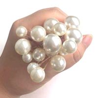 Fashion U Shape Metal Inlay Artificial Pearls Hairpin 16 Pieces sku image 1