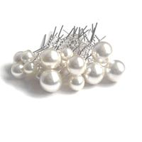 Fashion U Shape Metal Inlay Artificial Pearls Hairpin 16 Pieces sku image 2