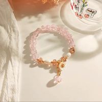 Sweet Flower Glass Beaded Pearl Women's Bracelets 1 Piece sku image 2