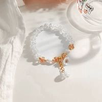 Sweet Flower Glass Beaded Pearl Women's Bracelets 1 Piece sku image 1