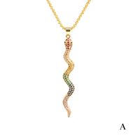 Moda Serpiente Cobre Embutido Circón Collar Colgante 1 Pieza sku image 6