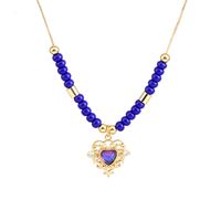 Mode Herzform Kupfer Perlen Halskette Mit Anhänger 1 Stück main image 5