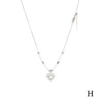Fashion Heart Shape Copper Beaded Pendant Necklace 1 Piece sku image 8