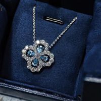 Fashion Flower Copper Inlay Zircon Necklace 1 Piece main image 2